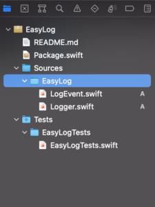 Swift Package, Xcode Project navigator